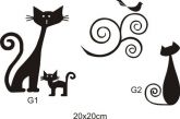 ADESIVO PAREDE GATO 20X20